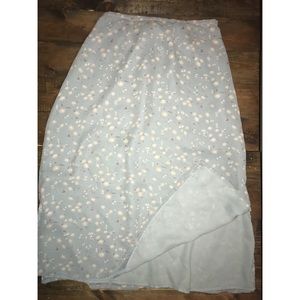 90’s light blue floral skirt